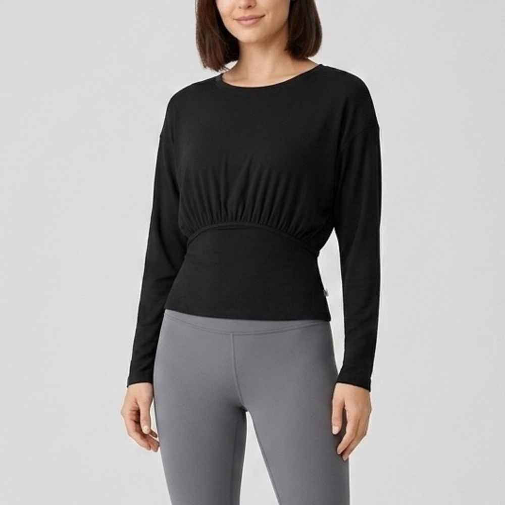 Lululemon Ribbed Modal Silk Blend Long Sleeve Shirt Black Size 6